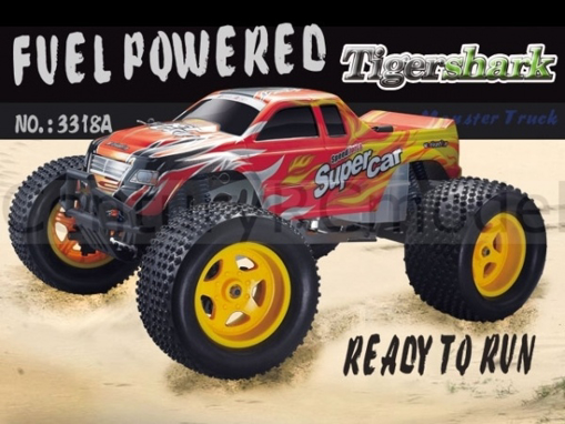 Obrázek z Spalovací RC MONSTER TRUCK 1/8 TIGERSHARK NITRO 4WD HBX 3318A 