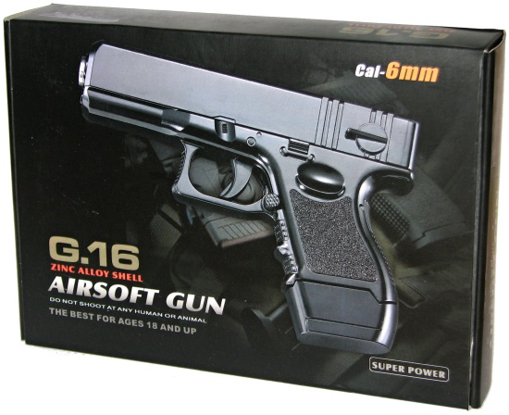 Obrázek z Kovová Glock G16 Airsoft Kuličkovka + Kuličky 