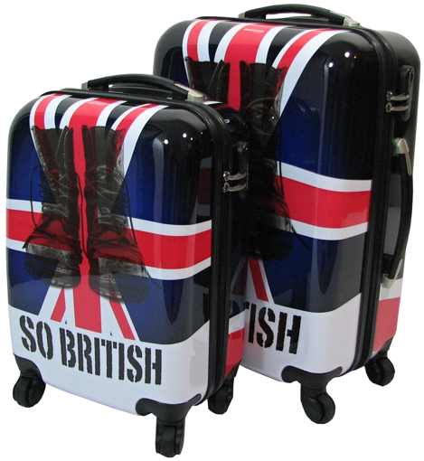 Obrázek z Cestovní kufry sada 2 ks ABS - PC potisk So British 