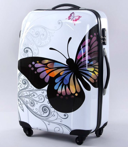 Obrázek z Kabinový kufr ABS vel. S - PC potisk motýl 