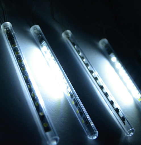 Obrázek z LED rampouchy padající sníh 4,4 m – venkovní vánoční osvětlení v bílé, teplé bílé nebo modré 