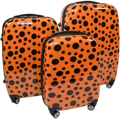 Obrázek z Cestovní kufry sada 3 ks ABS - PC potisk beruška s puntíky 