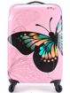 Obrázek z Kabinový kufr ABS - PC tisk motýl růžová 