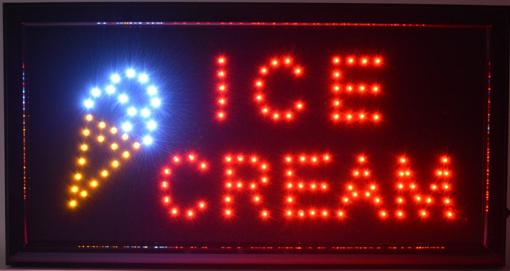 Obrázek z Světelná LED reklama, poutač - ICE CREAM 