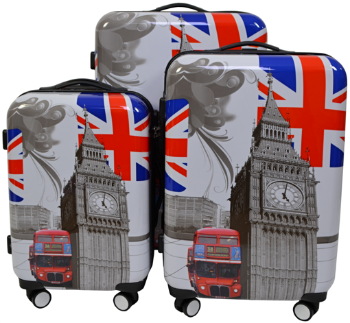 Obrázek z Cestovní kufry sada 3 ks ABS - PC potisk Británie 