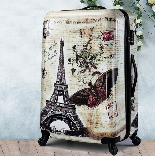 Obrázek z Cestovní kufr ABS vel. M - PC potisk Paris Vintage 