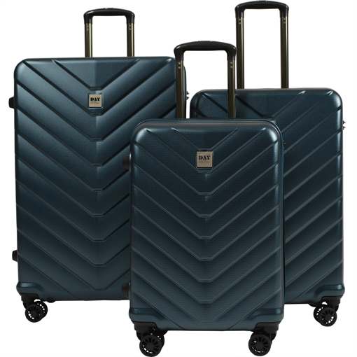 Obrázek z Cestovní kufry 3 ks ABS + Carbon na 4 kolečkách - Happy Everyday 