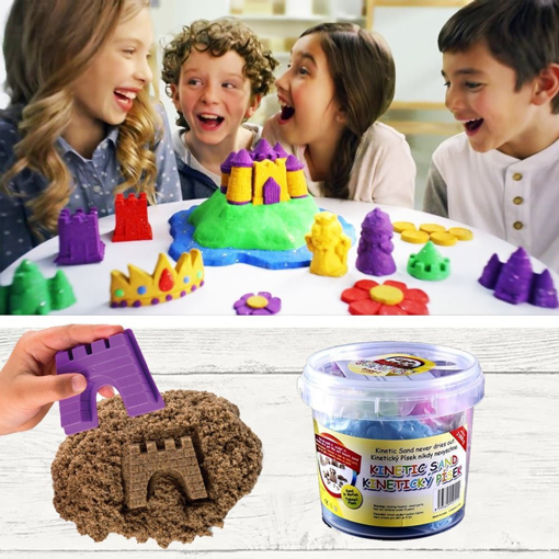 Obrázek z Tekutý kinetický písek - mega set 2000 g - plastový kyblík 