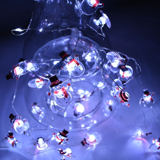 Obrázek z Dekorativní nano řetěz na baterie 40 LED/4 m - sněhulák 