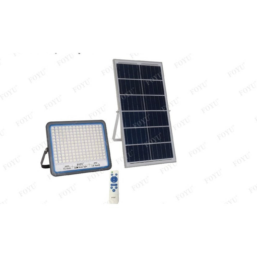Obrázek z Solární LED reflektor s dálkovým ovládáním - studená bílá + barevný mód 300W 