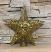 Obrázek z LED vánoční kovová 3D hvězda na stromeček - 30 cm 