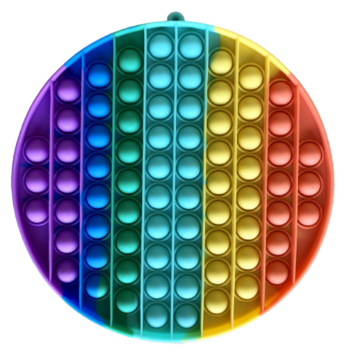 Obrázek z Pop It Rainbow JUMBO - antistresová hračka kolo 