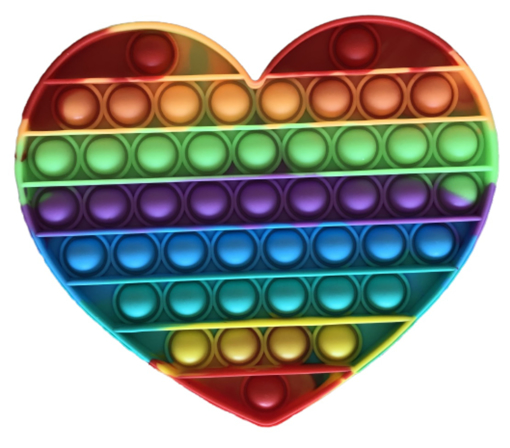 Obrázek z Pop It Rainbow JUMBO - antistresová hračka srdce 