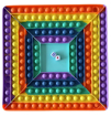 Obrázek z Pop It Rainbow MEGA JUMBO s kostkami - antistresová hračka čtverec 