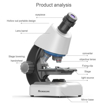 Obrázek z Optický mikroskop, přenosný Professional Biological 10x - 1200x zvětšení 