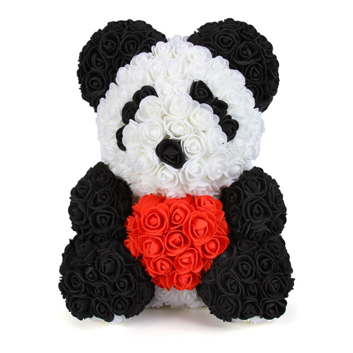 Obrázek z Medvídek Panda z růží a srdcem 40 cm 