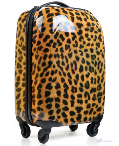 Obrázek z Cestovní kufr ABS vel. L - PC potisk Leopard 