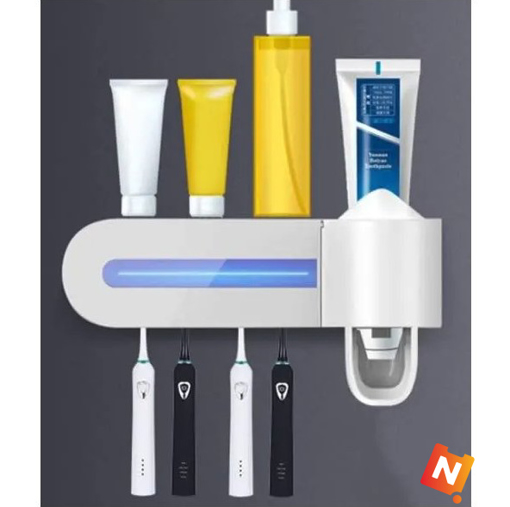 Obrázek z Držák na zubní kartáčky s dávkovačem pasty a UV sterilizátorem Q-YJ1 
