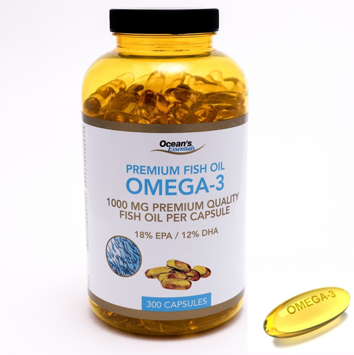 Obrázek z Omega 3 prémiový rybí olej 300 kapslí Ocean'S Essentials 1000 MG 