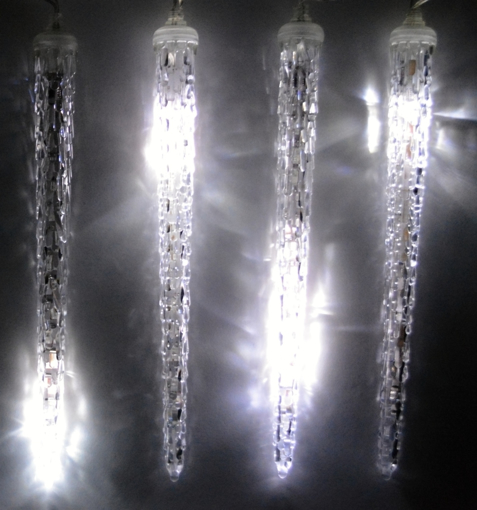 Obrázek z Světelné LED rampouchy venkovní, padající sníh - 28 cm/8 ks V28 