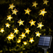Obrázek z Solární vánoční osvětlení HVĚZDA 30 LED / 6,5 m – dekorativní světelná řetěz pro zahradu, balkon i interiér 