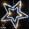 Obrázek z Vánoční LED osvětlení hvězda 55 cm s flash efektem - dekorace na okno, dveře, výlohu 