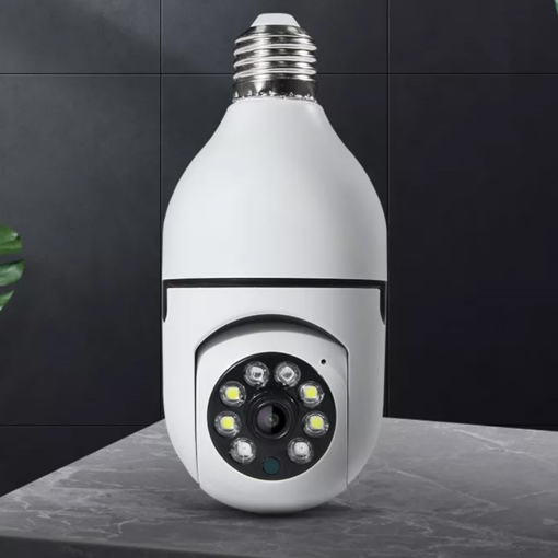 Obrázek z Bezpečnostní otočná Smart Wifi kamera 4K 360° s LED žárovkou E27 a nočním viděním 