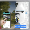 Obrázek z Bezpečnostní otočná Smart Wifi kamera 4K 360° s LED žárovkou E27 a nočním viděním 