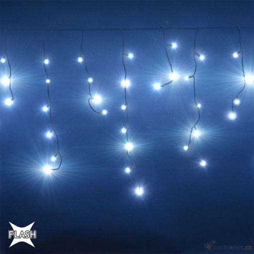 Obrázek z Vánoční osvětlení venkovní, světelné LED krápníky 310 ks/15 m s flash efektem a časovačem, černý kabel 