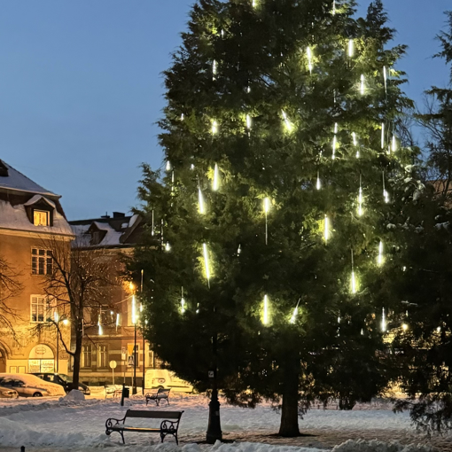 Obrázek z Světelné LED rampouchy, padající sníh venkovní - 50 cm/8 ks 