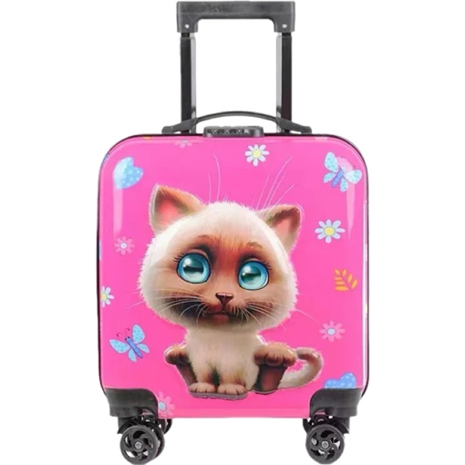 Obrázek z Dětský 3D kufr na 4 kolečkách - kočička 