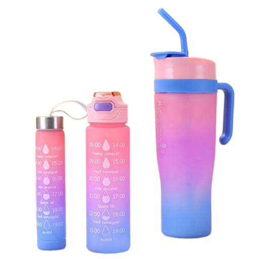 Obrázek z 3ks lahví na vodu 3v1 - 1500 ml, 800ml, 280ml 