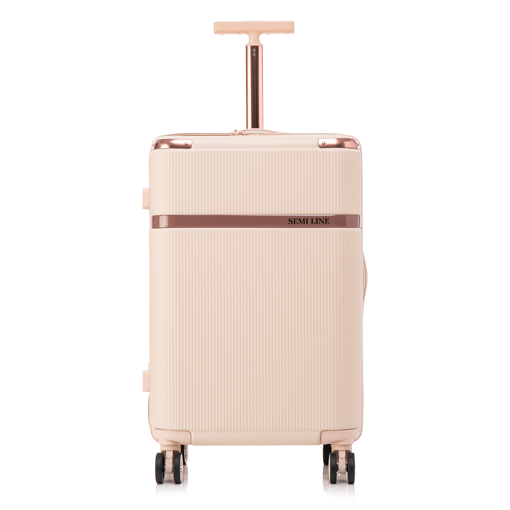 Obrázek z Střední kufr 60 litrů SemiLine T5669-3 Ecru - surové hedvábí 