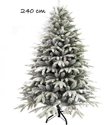 Obrázek z Umělý zasněžený vánoční stromek Sibířský smrk PREMIUM 240 cm – realistický 3D vzhled a stabilní stojan 