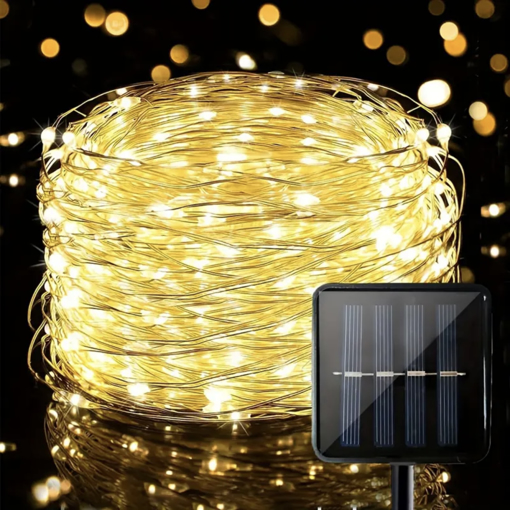 Obrázek z Solární vánoční osvětlení 100 LED / 11 m – dekorativní světelný řetěz bez připojení k elektrické síti 