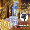 Obrázek z Solární vánoční osvětlení 100 LED / 11 m – dekorativní světelný řetěz bez připojení k elektrické síti 