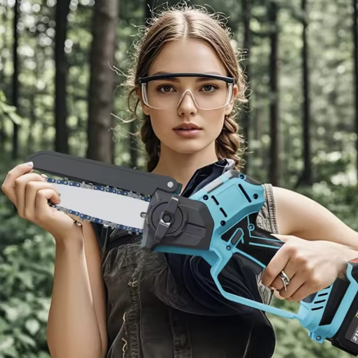 Obrázek z AKU řetězová pila 8” s displejem, kufrem, 2× 88V baterie, nabíječka, automatické mazání, příslušenství v sadě 