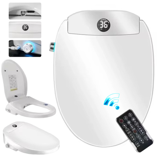 Obrázek z Japonský inteligentní bidet Kakat-du s dálkovým ovládáním, vyhříváním, sprškou, sušením, mycí funkcí a automatickým otevíráním prkénka 