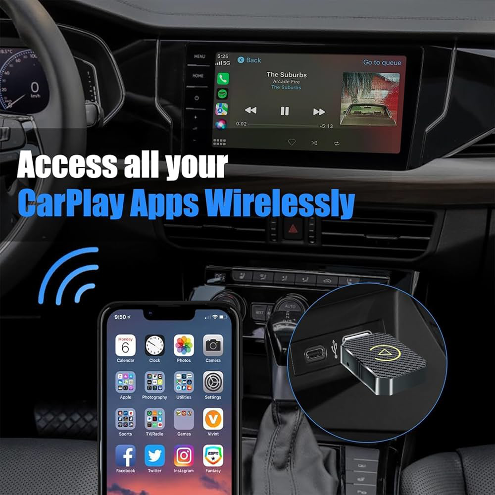 Adaptér CarPlay Android Auto bezdrátový 2v1 - USB/USBC Plug & Play ...