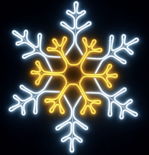 Obrázek z PROFI venkovní vánoční LED osvětlení dvojitá vločka 70 cm s propojovacím systémem 