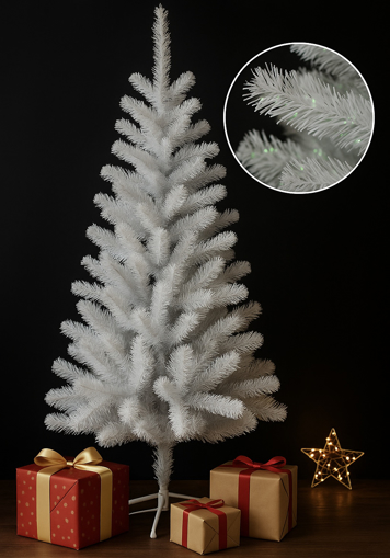 Obrázek z Umělý vánoční strom Perleťově bílá Premium 180 cm + stojan 