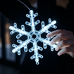 Obrázek z Vánoční LED dekorace s přísavkou – svítící vločka 18 cm 