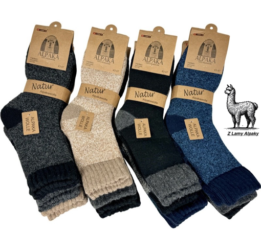 Obrázek z Pánské termo ponožky z alpaka vlny – 3 páry pro zimní pohodu 