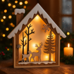 Obrázek z LED světelná dřevěná dekorace - domeček 