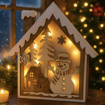 Obrázek z LED světelná dřevěná dekorace - domeček 