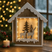 Obrázek z LED světelná dřevěná dekorace - domeček 