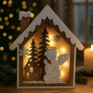 Obrázek z LED světelná dřevěná dekorace - domeček 