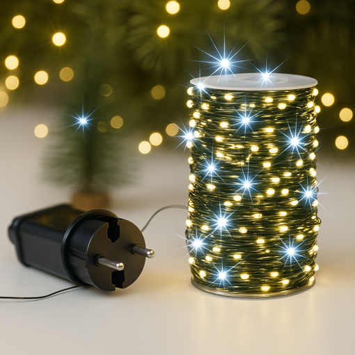 Obrázek z Nano LED vánoční řetěz venkovní 2000led / 200m s flash efektem a časovačem 