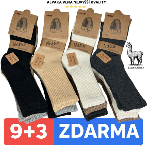 Obrázek z Dámské vlněné ponožky Lama Alpaka 9 + 3 páry 
