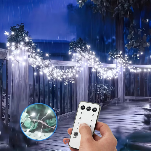 Obrázek z Nano LED vánoční řetěz - ježek, venkovní 1500 LED / 55 m s ovladačem, časovačem, pamětí a regulací intenzity svícení 